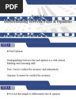 Unit 2.3 Differentiating Between Facts & Opinions: Academic & Professional Writing