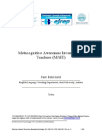 Metacognitive Awareness Inventory For Te