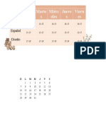 Plantilla Editable Horario y Calendario - Divinelady MX