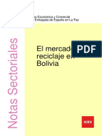 El Mercado Del Reciclaje en Bolivia: Oficina Económica y Comercial de La Embajada de España en La Paz