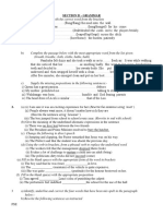 Fill in The Blanks With The Correct Word From The Brackets: Section D - Grammar