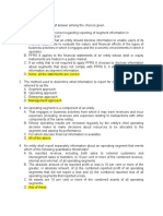 Operating Segments QUIZ Answer