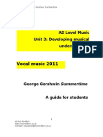 As Music Gershwin Study Guide - Summertime