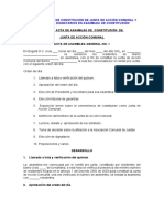 Modelo de Acta de Constitución de Junta de Acción Comunal y Elección de Dignatarios en Asamblea de Constitución