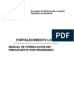 Manual de Formulacion Del Presupuesto Por Programas