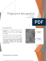 Fingerprint Recognition: Presented by Dr. Nazneen Akhter