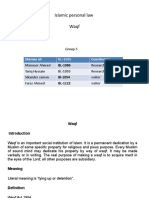 Islamic Personal Law Waqf: Group 5