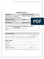 Assignment Cover Sheet Qualification Module Number and Title