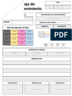 Hoja de Mantenimiento