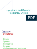 Symptoms and Signs in Respiratory System