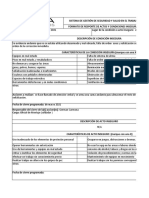 Formato Diligenciado de Actos Inseguros Trabajo Andamio