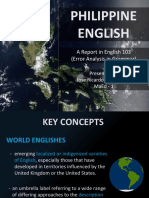 Philippine English: A Report in English 103 (Error Analysis in Grammar)