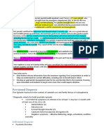 Provisional Diagnosis: Differential Diagnoses