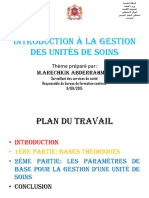 Introduction A La Gestion Des Unites de Soins