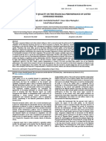 The Impact of Audit Quality On The Financial Performance of Listed Companies Nigeria