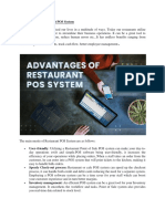 Advantages of Restaurant POS System