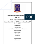 Strategic Marketing Management MKT-522 Term Paper-Fall 2021 On Value Chain Model of "Shawpno Bangladesh"