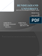 Bundelkhand University: Institute of Economics & Finance, Jhansi Presentation ON Risk & Return