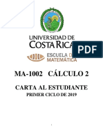 CARTA AL ESTUDIANTE Calculo II