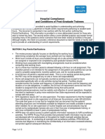 Hospital Compliance: Work Hours and Conditions of Post-Graduate Trainees