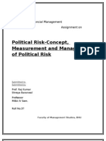 Political Risk-Concept, Measurement and Management of Political Risk