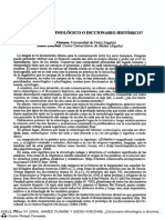 ¿Diccionario Etimológico o Diccionario Histórico