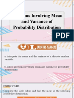 Problem Solving Involving Mean and Variance