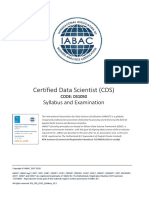 Certified Data Scientist (CDS) : Syllabus and Examination