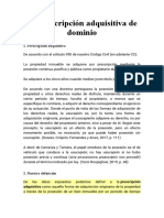 La Prescripcion Adquisitiva de Dominio