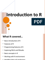 Introduction To R