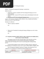 ICT Competency Standards (CHED-UNESCO), Policy, Standards and Guidelines (PSG) For Pre-Service Teacher Education