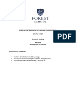 Forest School 11+ English Sample Paper 2020