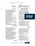 Upper Intermediate Unit Test 10: Grammar Vocabulary