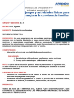 Educacion Fisica - 5ta Experiencia de Aprendizaje - 3 y 4 - Actividad 1