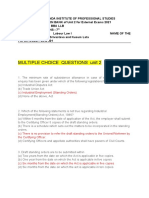 Multiple Choice Questions Unit 2: (C) Industrial Employment (Standing Orders)