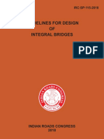 IRC SP 115-2018 Guidelines For Design of Integral Bridges