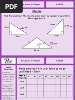 Starter: Find The Lengths of The Missing Sides. Give Your Answer in Surd Form Where Appropriate