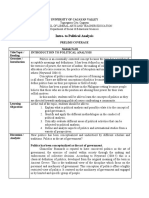 Introduction To Political Analysis