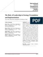 The Role of Leadership in Strategy Formulation and Implementation