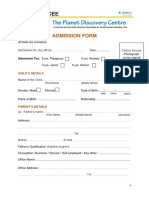 Child Admission Form