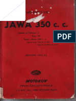 Jawa 350cc Model 18 Parts Manual 1952-53