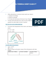 Chemical Formula Sheet Class 9: Matter in Our Surrounding