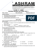 Iit Ashram: Class: 9 - Gseb Science Board Pattern Test-1