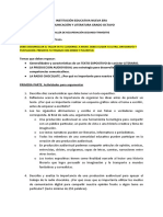 TALLER DE RECUPERACIÓN Grado Octavo Segundo Trimestre 2021