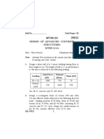 MT/M-20 Design of Advanced Concrete Structures MTSE-114A: Roll No. .......................... Total Pages: 02