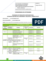 Cronograma de Actividades SG-SST Sep - Oct 2019