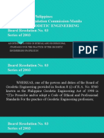 Republic of The Philippines Professional Regulation Commission-Manila Board of Geodetic Engineering Board Resolution No. 03 Series of 2003