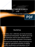 Marketing Research: CH-8 Data Processing and Data Analysis