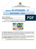 Bloco de Atividades 17 - 3º Ano - Sustentabilidade e Tecnologia