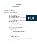 Implement Transpose of A Given Matrix: Assignment-3